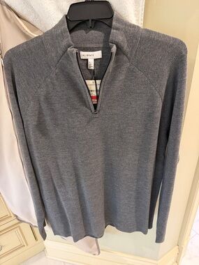 C2 by Calibrate Men's Heather Gray Zip-Front Pullover